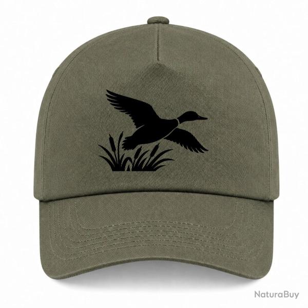 Casquette Chasse - Envol du canard - Roseaux - Kaki / Noir