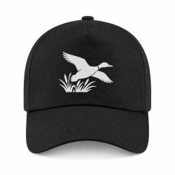 Casquette Chasse - Envol du canard - Roseaux - Noir