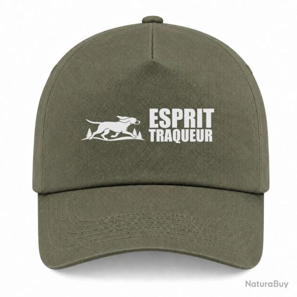 Casquette Chasse - Esprit traqueur - Chien courant - Kaki / Blanc