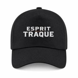 Casquette Chasse - Esprit traque - Typographie - Noir