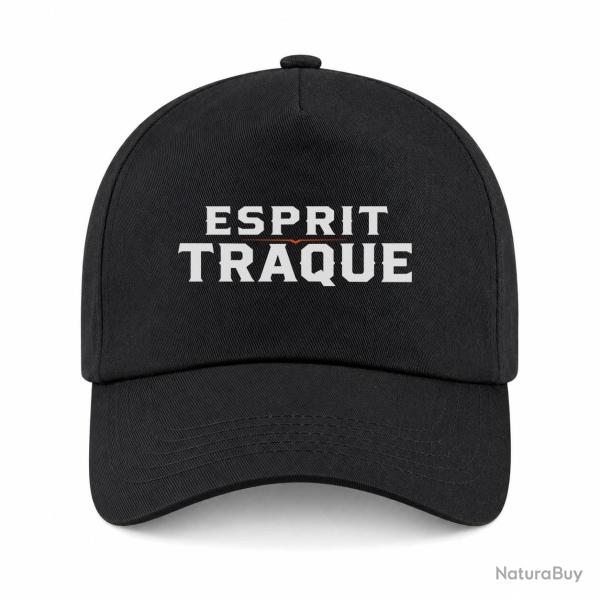 Casquette Chasse - Esprit traque - Typographie - Noir