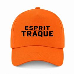 Casquette Chasse - Esprit traque - Typographie - Orange