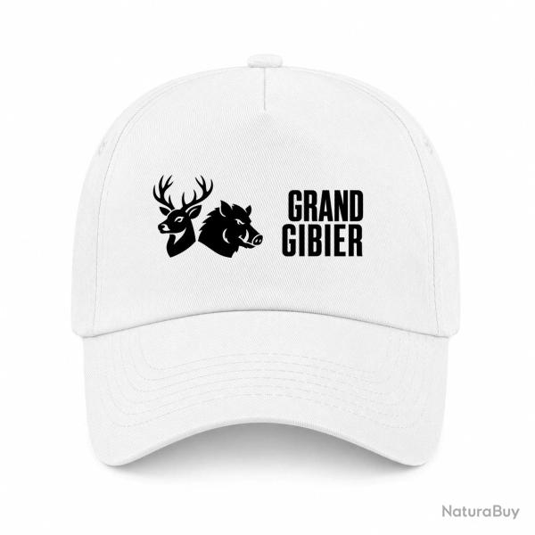 Casquette Chasse - Grand gibier - Cerf et sanglier - Blanc