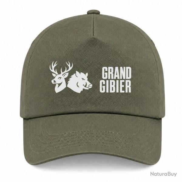 Casquette Chasse - Grand gibier - Cerf et sanglier - Kaki / Blanc