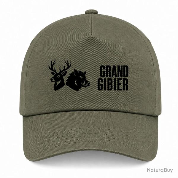 Casquette Chasse - Grand gibier - Cerf et sanglier - Kaki / Noir