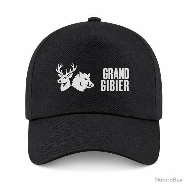 Casquette Chasse - Grand gibier - Cerf et sanglier - Noir