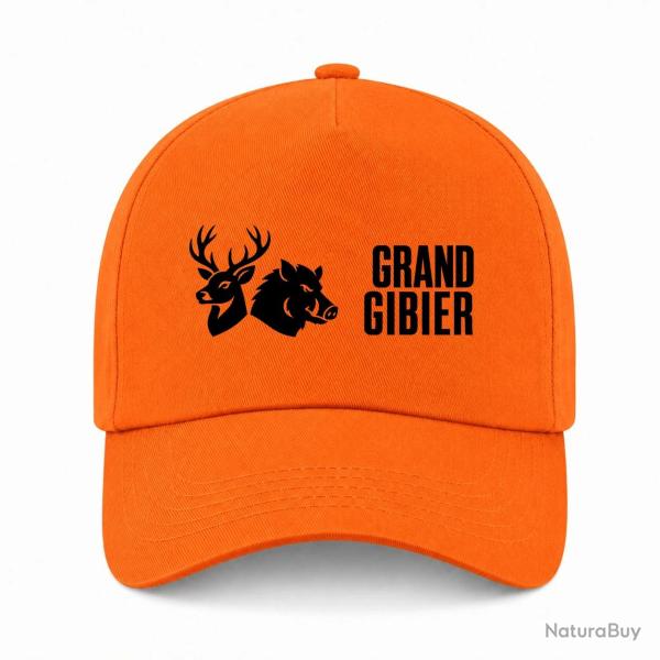 Casquette Chasse - Grand gibier - Cerf et sanglier - Orange