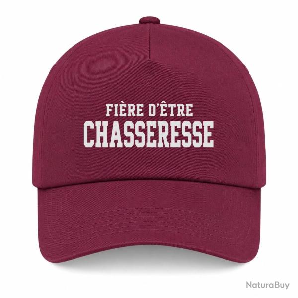 Casquette Chasse - Fi�re d'�tre chasseresse - Typographie - Bordeaux