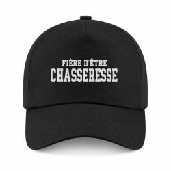 Casquette Chasse - Fi&egrave;re d'&ecirc;tre chasseresse - Typographie - Noir