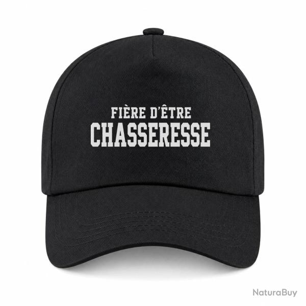 Casquette Chasse - Fi�re d'�tre chasseresse - Typographie - Noir
