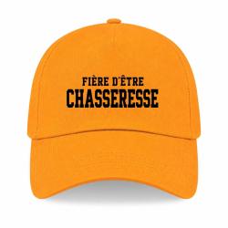 Casquette Chasse - Fi&egrave;re d'&ecirc;tre chasseresse - Typographie - Jaune