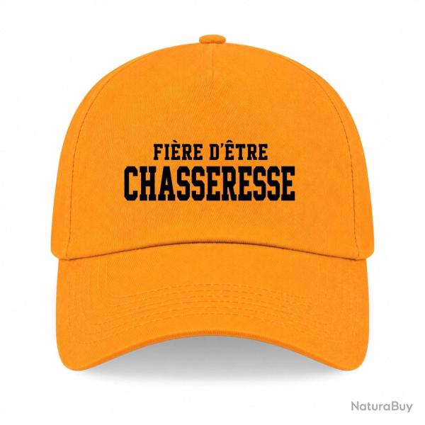 Casquette Chasse - Fi�re d'�tre chasseresse - Typographie - Jaune