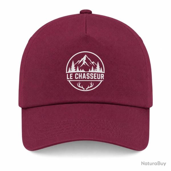 Casquette Chasse - Le chasseur - Montagnes et ramure - Bordeaux