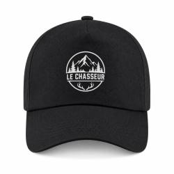 Casquette Chasse - Le chasseur - Montagnes et ramure - Noir