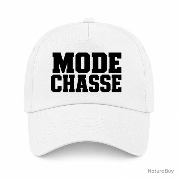 Casquette Chasse - Mode chasse - Typographie orange - Blanc