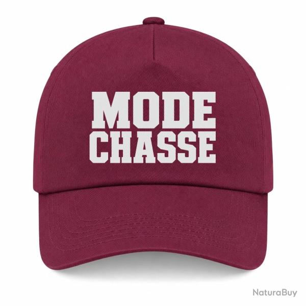 Casquette Chasse - Mode chasse - Typographie orange - Bordeaux