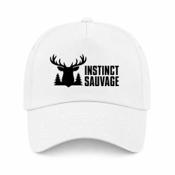Casquette Chasse - Instinct sauvage - Cerf des bois - Blanc