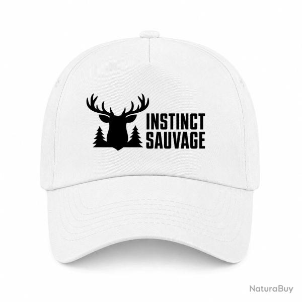 Casquette Chasse - Instinct sauvage - Cerf des bois - Blanc