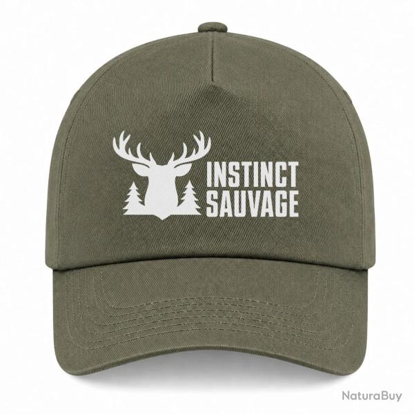Casquette Chasse - Instinct sauvage - Cerf des bois - Kaki / Blanc