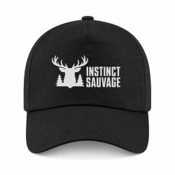 Casquette Chasse - Instinct sauvage - Cerf des bois - Noir