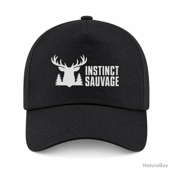 Casquette Chasse - Instinct sauvage - Cerf des bois - Noir