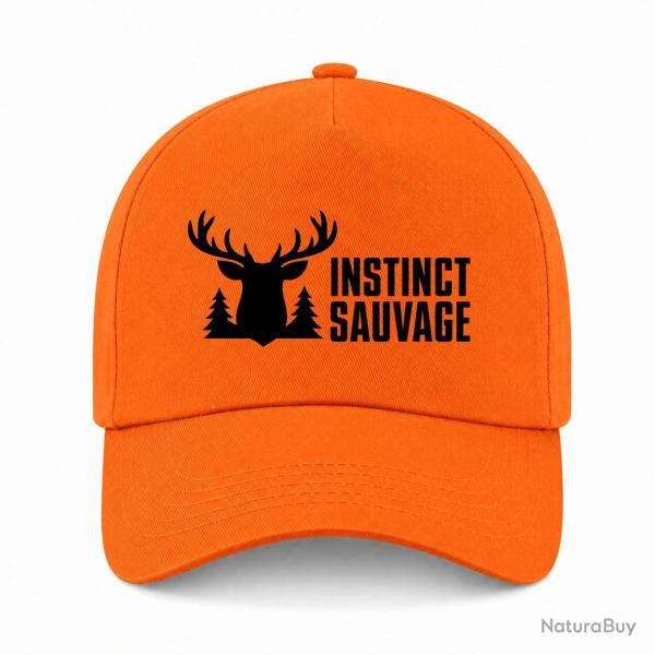 Casquette Chasse - Instinct sauvage - Cerf des bois - Orange
