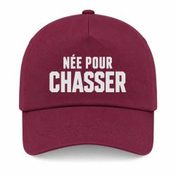Casquette Chasse - N&eacute;e pour chasser - Typographie - Bordeaux