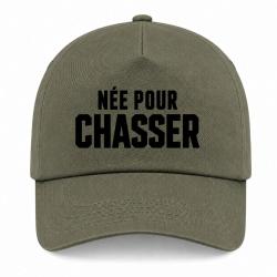 Casquette Chasse - N&eacute;e pour chasser - Typographie - Kaki / Noir