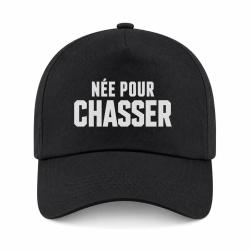 Casquette Chasse - N&eacute;e pour chasser - Typographie - Noir