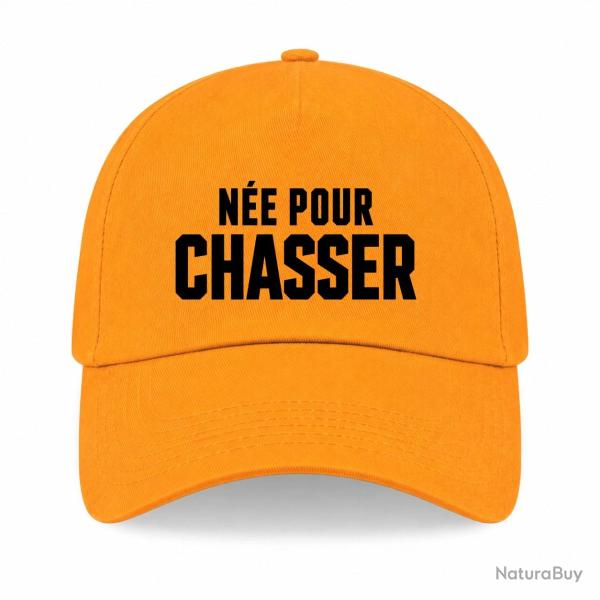 Casquette Chasse - N�e pour chasser - Typographie - Jaune
