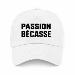 Casquette Chasse - Passion b&eacute;casse - Typographie - Blanc
