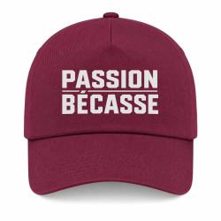 Casquette Chasse - Passion b&eacute;casse - Typographie - Bordeaux