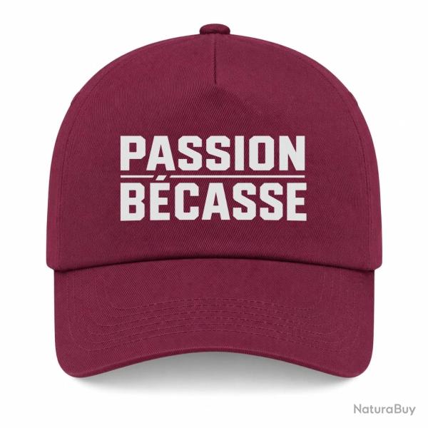 Casquette Chasse - Passion b�casse - Typographie - Bordeaux