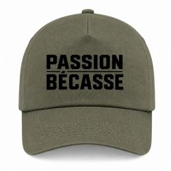 Casquette Chasse - Passion b&eacute;casse - Typographie - Kaki / Noir