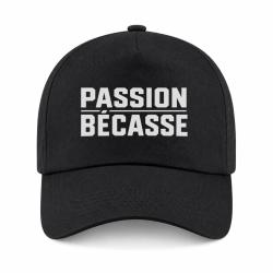 Casquette Chasse - Passion b&eacute;casse - Typographie - Noir