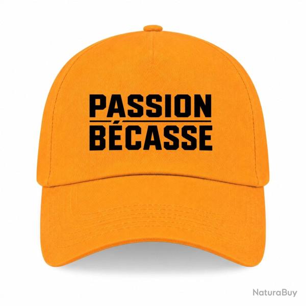 Casquette Chasse - Passion b�casse - Typographie - Jaune