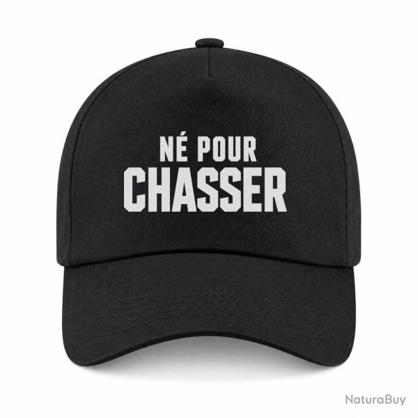 Casquette Chasse - N� pour chasser - Typographie - Noir