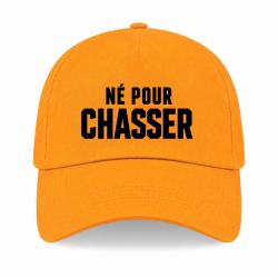 Casquette Chasse - N&eacute; pour chasser - Typographie - Jaune