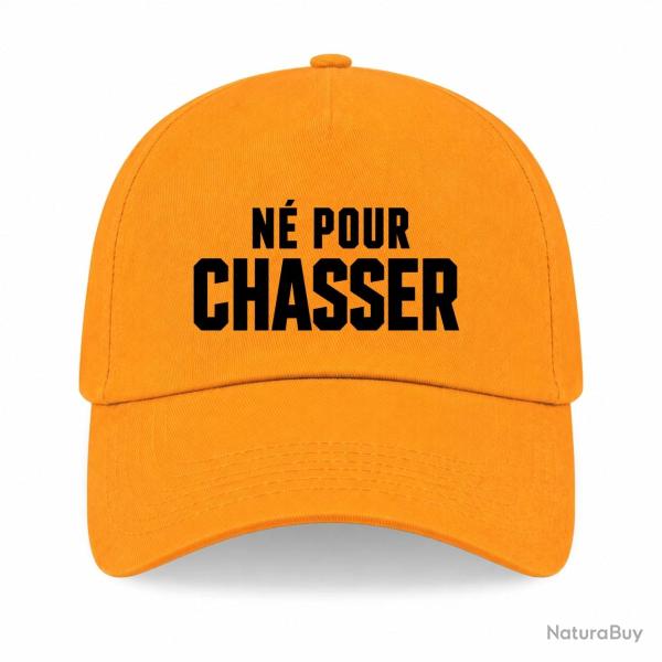 Casquette Chasse - N� pour chasser - Typographie - Jaune