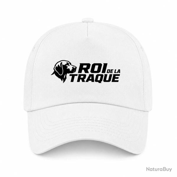 Casquette Chasse - Roi de la traque - Chien courant - Blanc