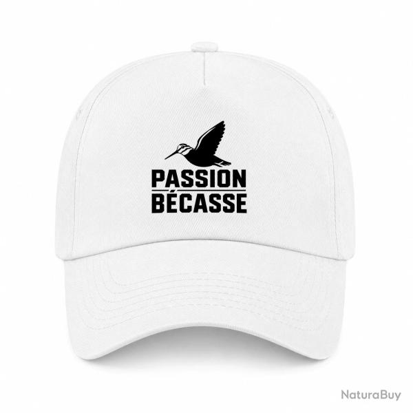 Casquette Chasse - Passion b�casse - Oiseau en vol - Blanc