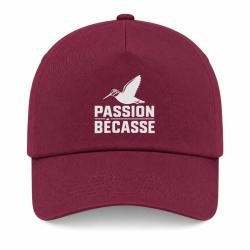 Casquette Chasse - Passion b&eacute;casse - Oiseau en vol - Bordeaux