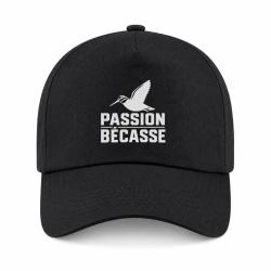 Casquette Chasse - Passion b&eacute;casse - Oiseau en vol - Noir