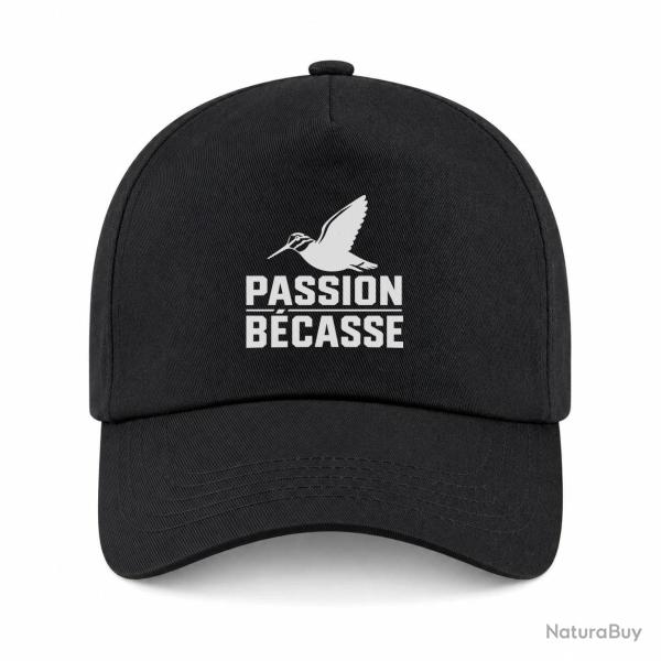 Casquette Chasse - Passion b�casse - Oiseau en vol - Noir