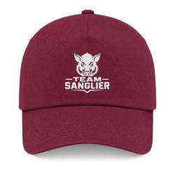 Casquette Chasse - Team sanglier - Portrait sauvage - Bordeaux