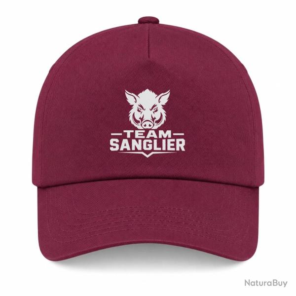 Casquette Chasse - Team sanglier - Portrait sauvage - Bordeaux