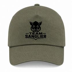 Casquette Chasse - Team sanglier - Portrait sauvage - Kaki / Noir