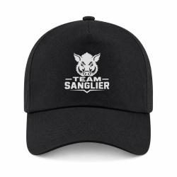 Casquette Chasse - Team sanglier - Portrait sauvage - Noir