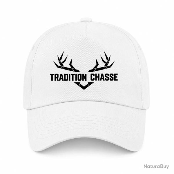 Casquette Chasse - Tradition chasse - For�t et ramure - Blanc