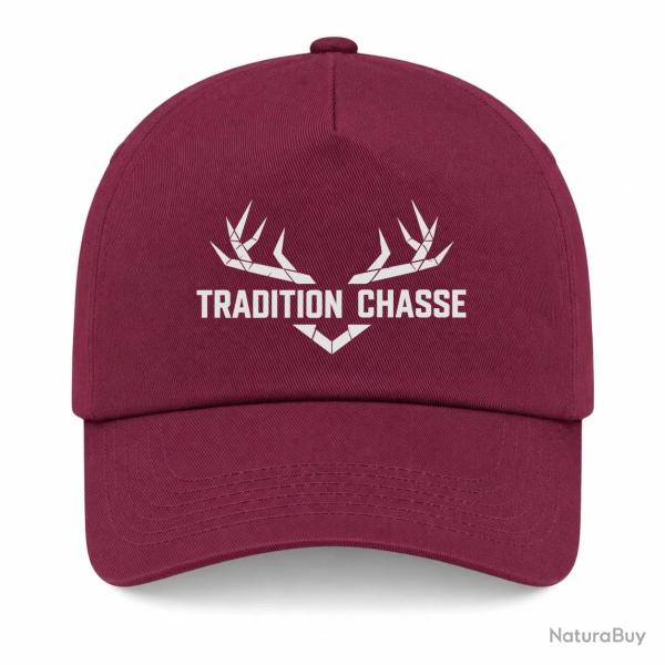 Casquette Chasse - Tradition chasse - For�t et ramure - Bordeaux